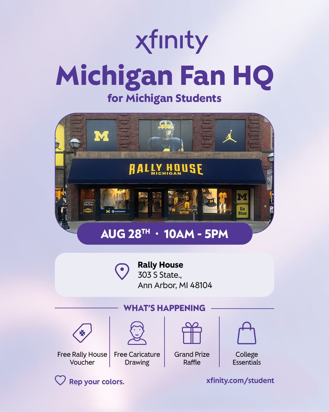 Xfinity Michigan Fan HQ for Michigan Students