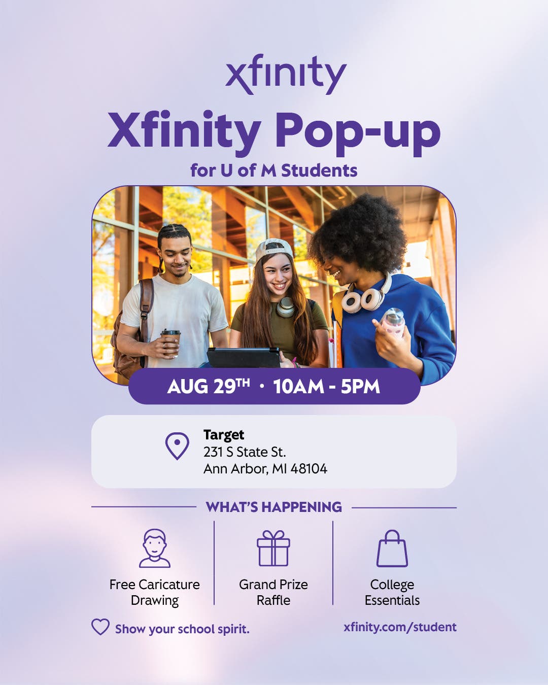 Xfinity Pop-Up for U of M Students