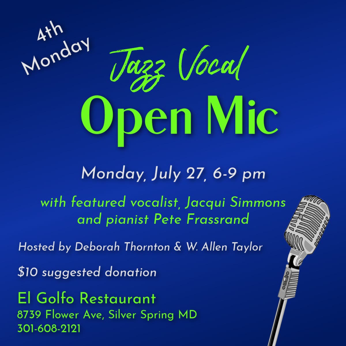 4th Monday Jazz Vocal Open Mic