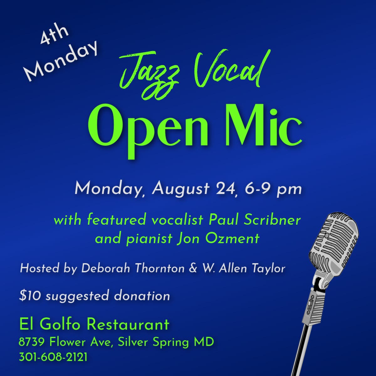4th Monday Jazz Vocal Open Mic