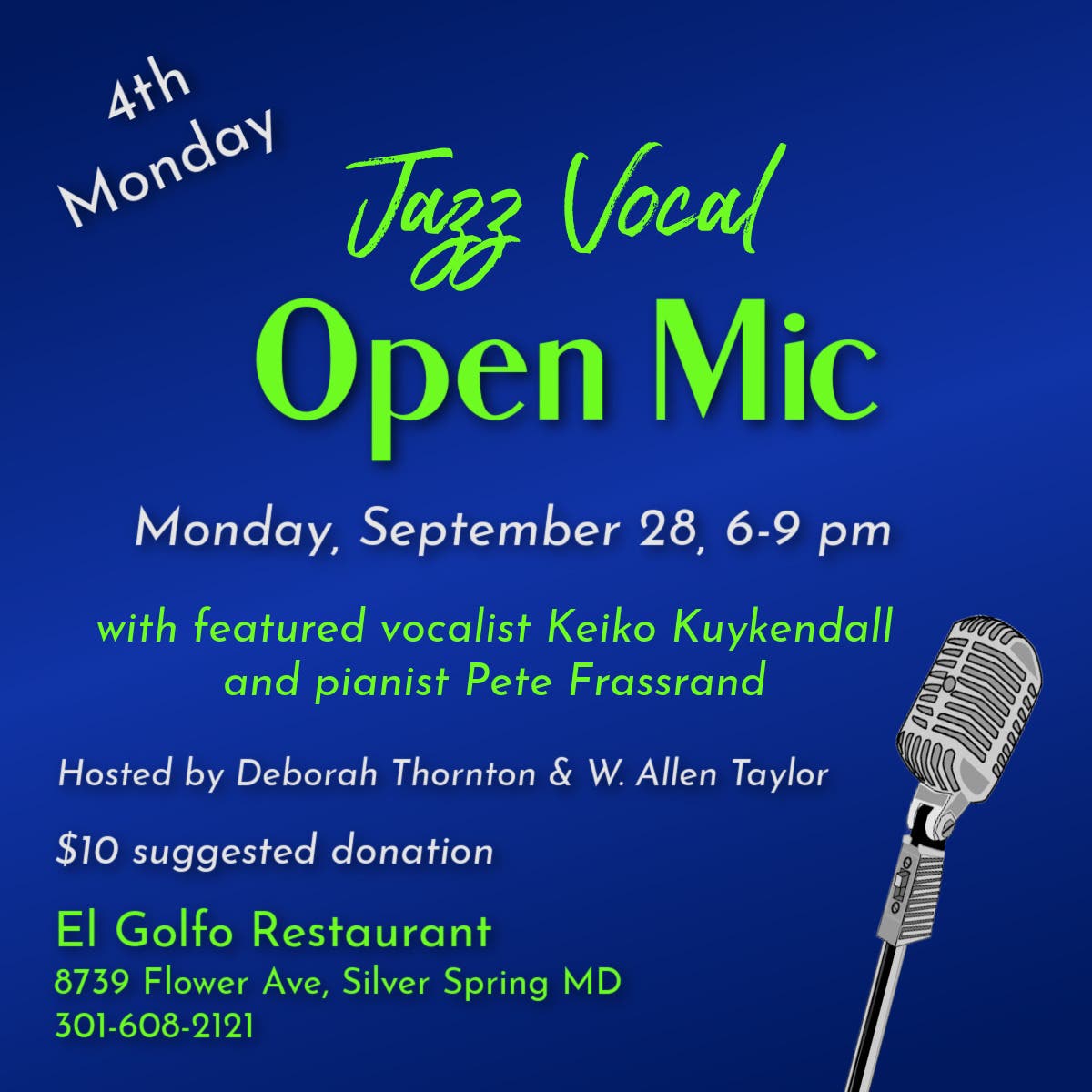 4th Monday Jazz Vocal Open Mic