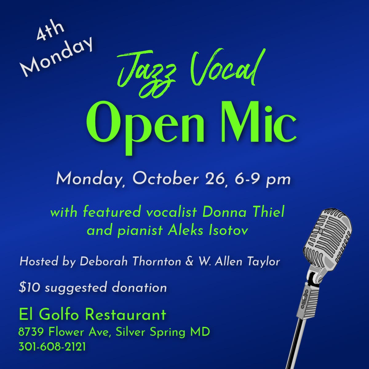 4th Monday Jazz Vocal Open Mic