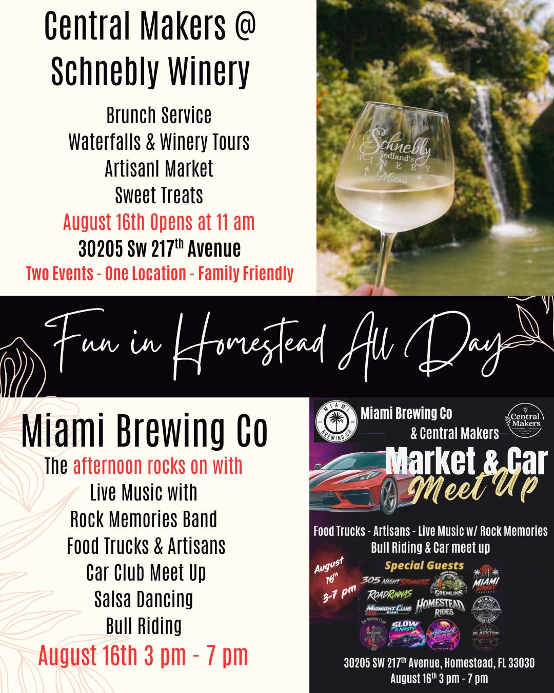 Two Events - One Day - Schnebly Winery & Miami Brewing Company.