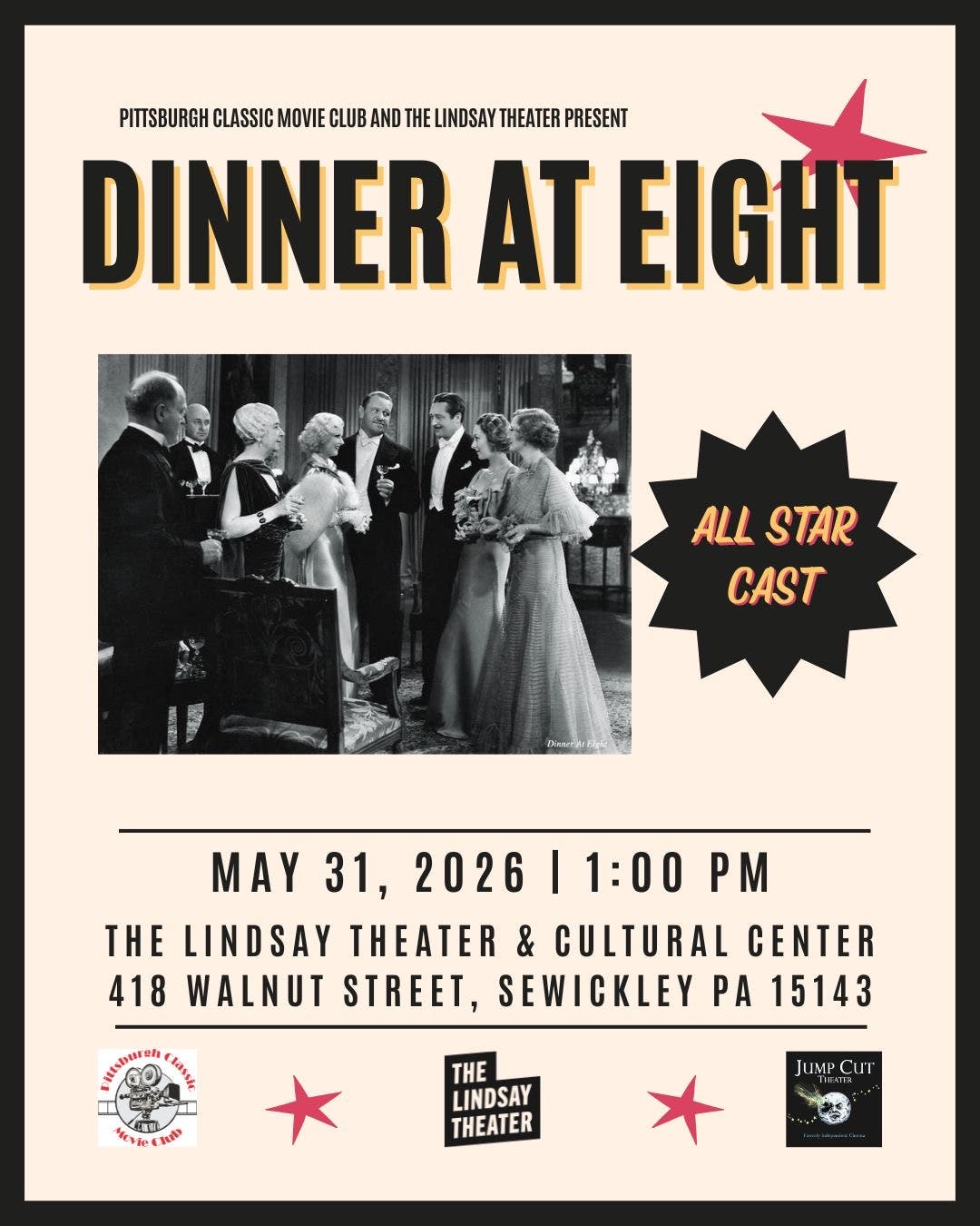 Pittsburgh Classic Movie Club presents: ‘Dinner at Eight’