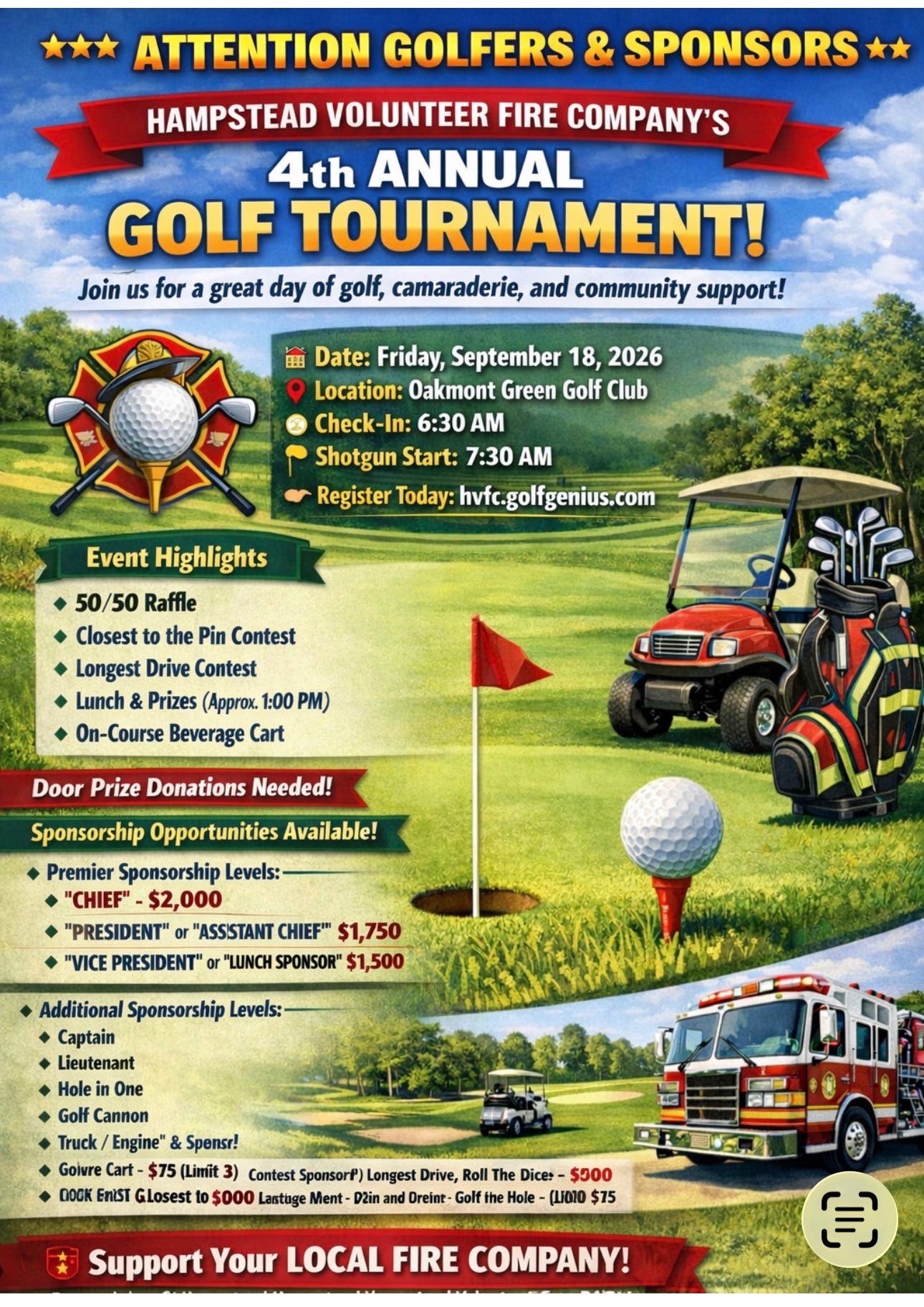 HVFC 4th Annual Golf Tournament 