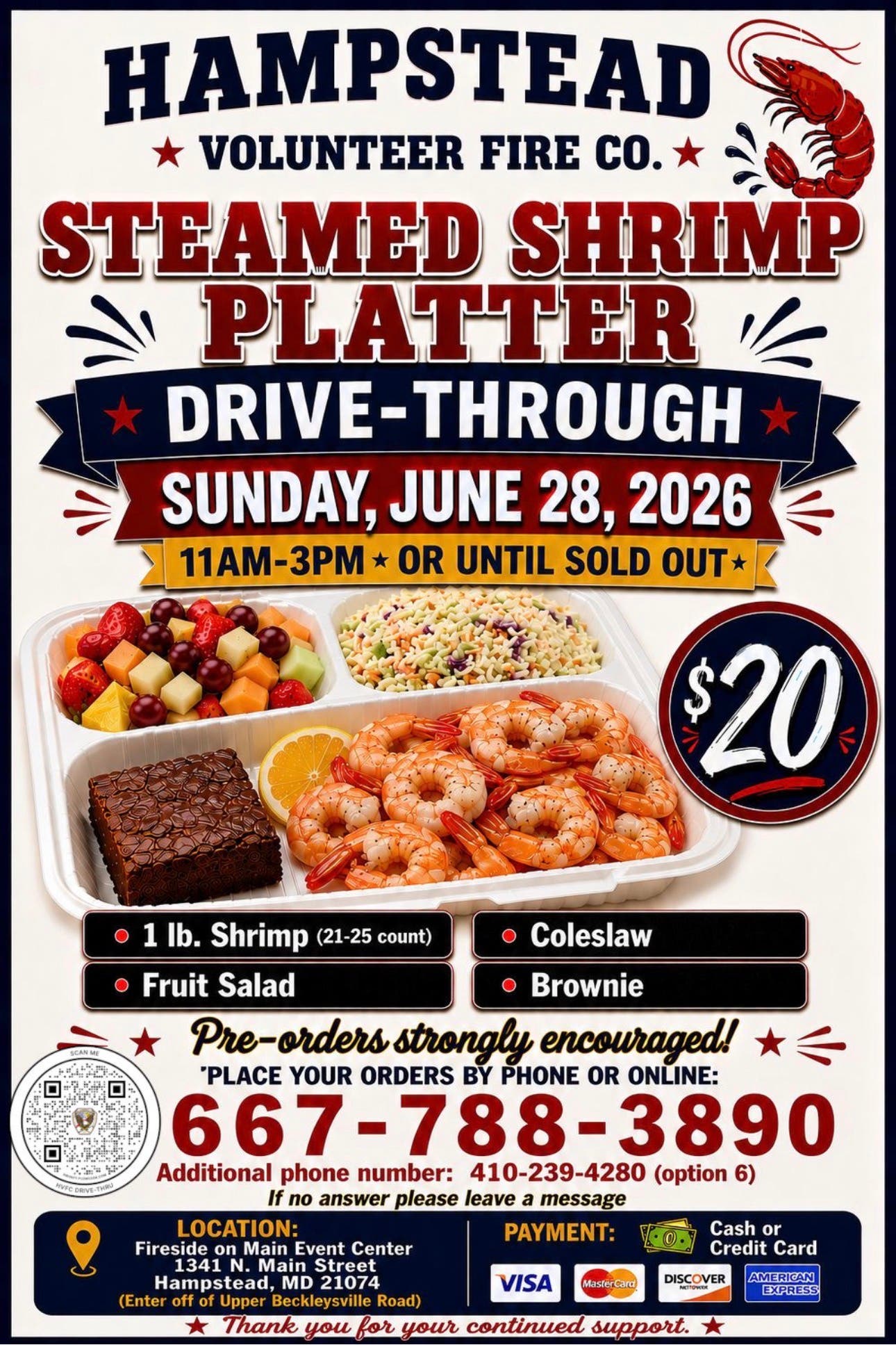 Steamed Shrimp Platter Drive-Through