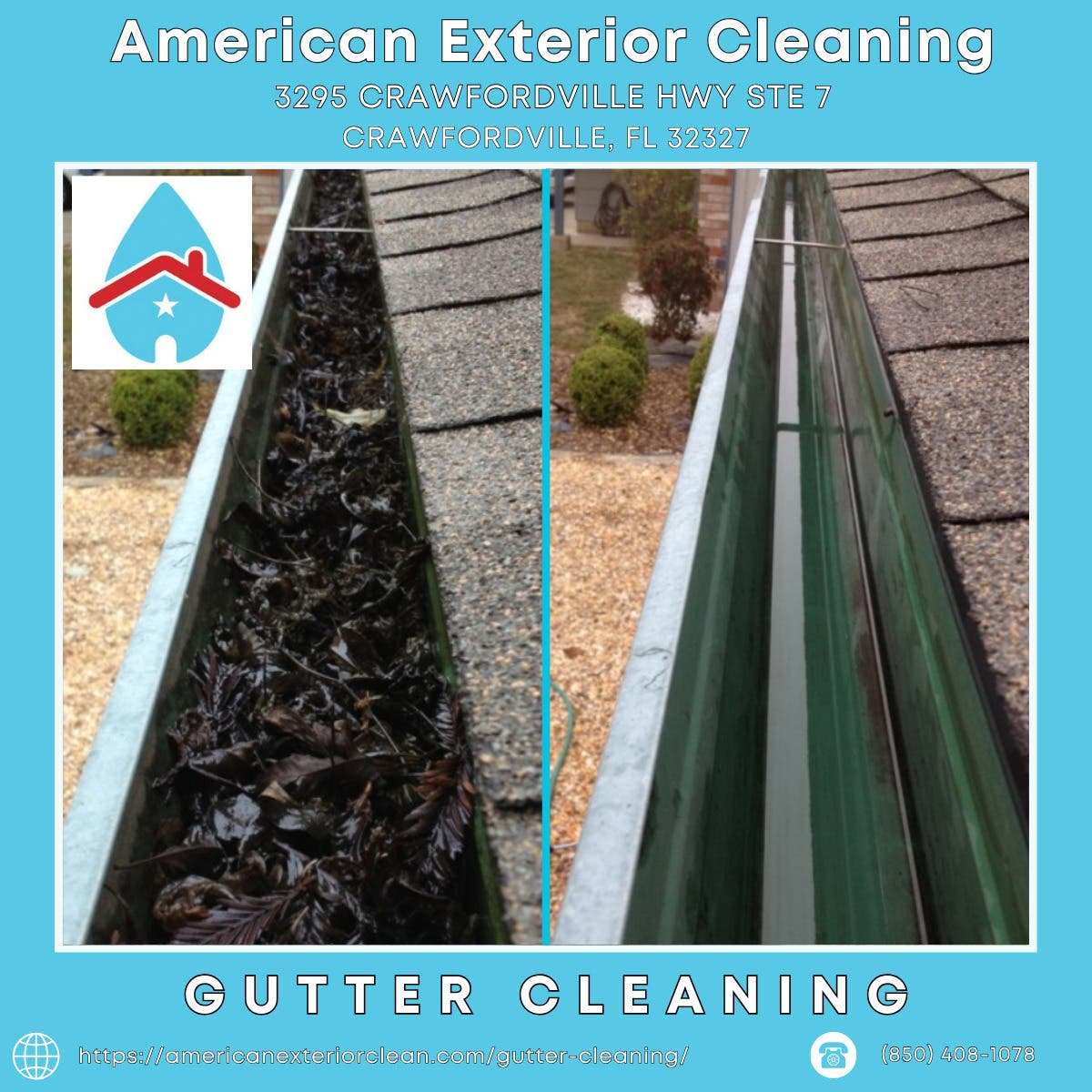 Gutter Cleaning in Crawfordville - American Exterior Cleaning