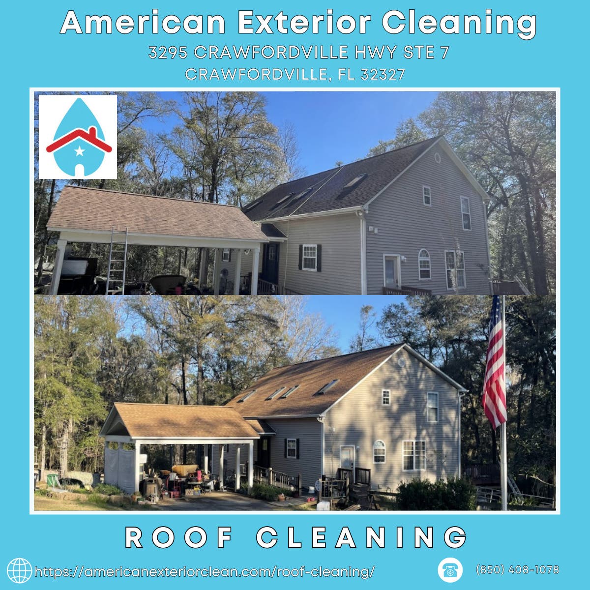 Roof Cleaning in Crawfordville - American Exterior Cleaning
