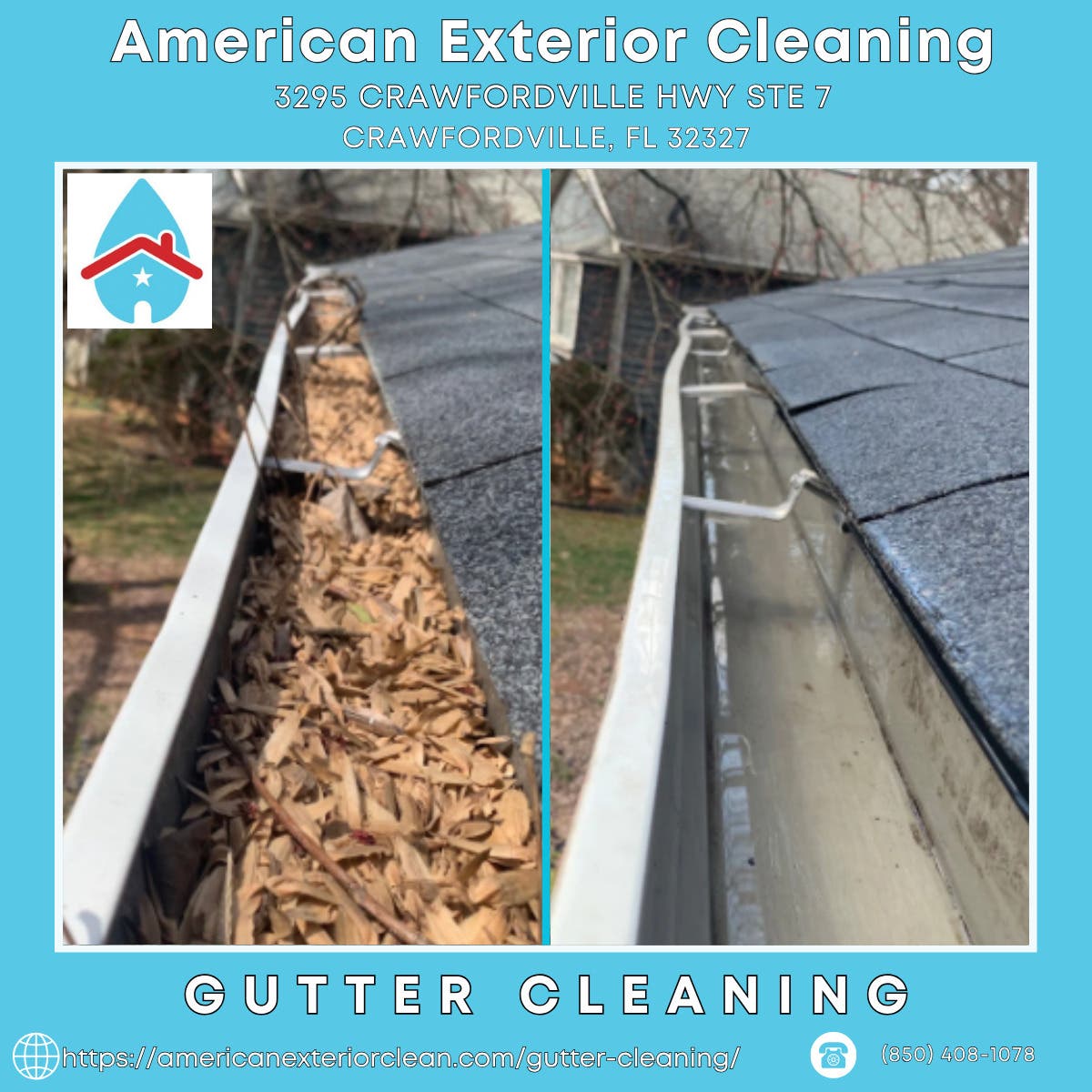Gutter Cleaning in Crawfordville - American Exterior Cleaning
