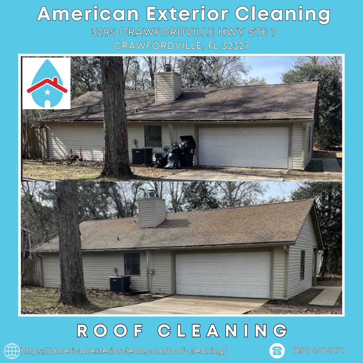 Roof Cleaning in Crawfordville - American Exterior Cleaning