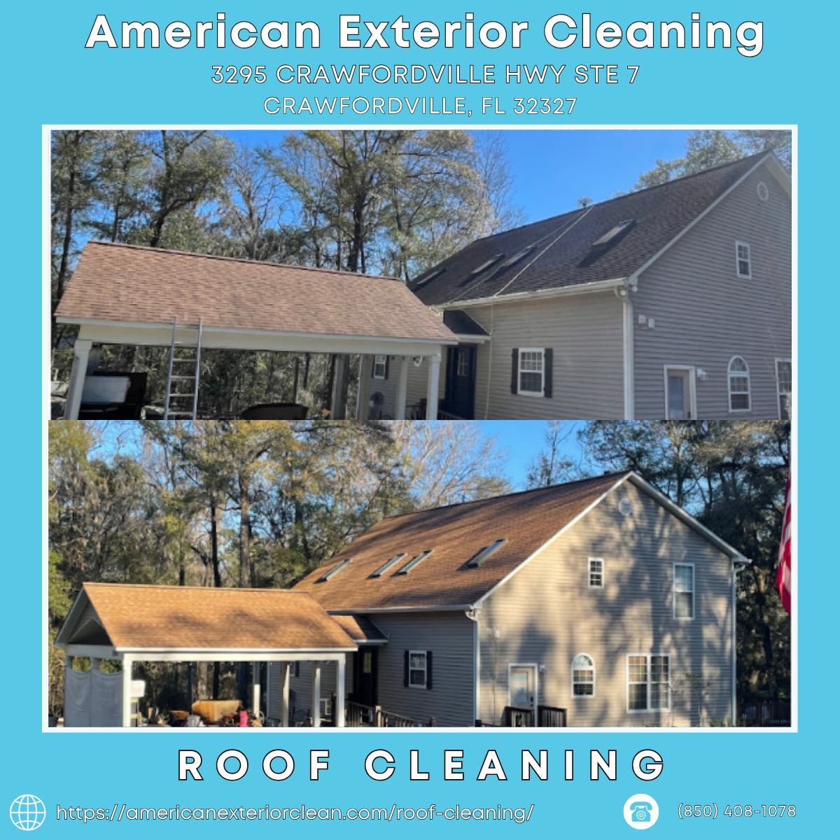 Roof Cleaning in Crawfordville - American Exterior Cleaning