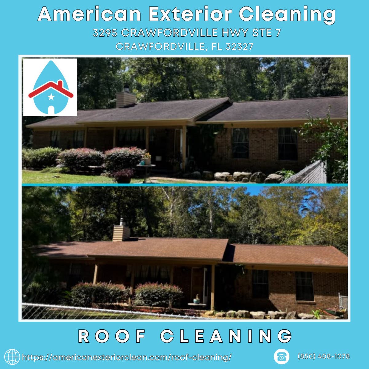 Roof Cleaning in Crawfordville - American Exterior Cleaning