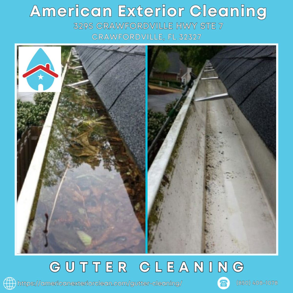 Gutter Cleaning in Crawfordville - American Exterior Cleaning
