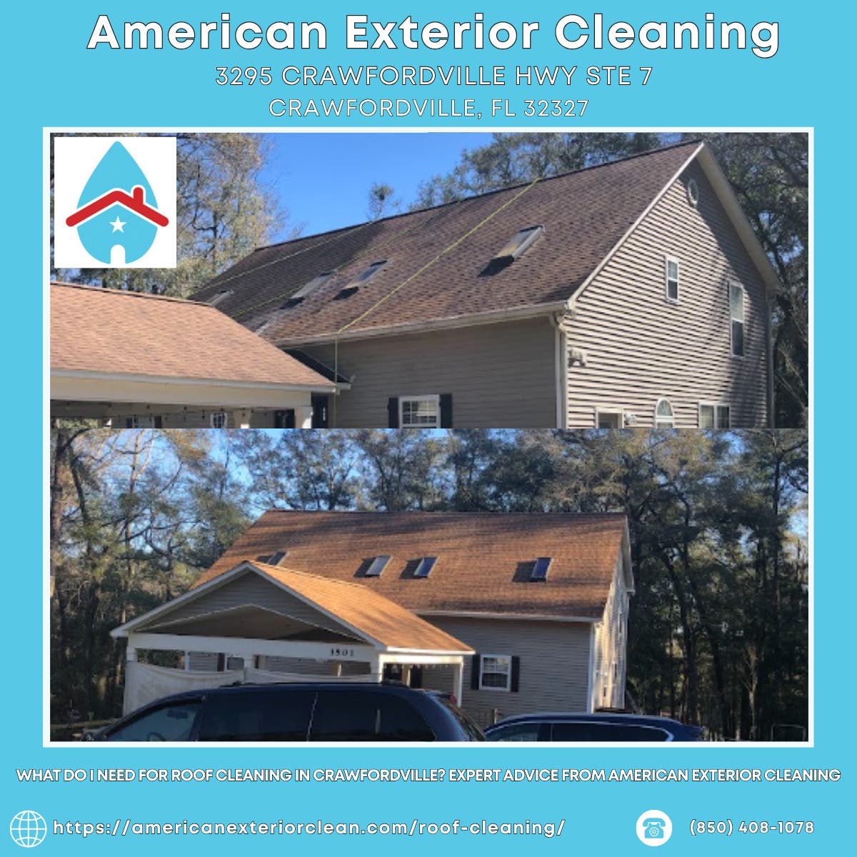 What Do I Need for Roof Cleaning in Crawfordville? Expert Advice From American Exterior Cleaning