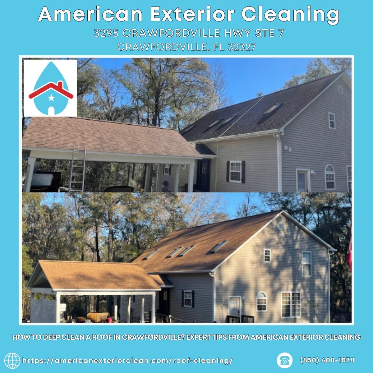 How to Deep Clean a Roof in Crawfordville? Expert Tips From American Exterior Cleaning