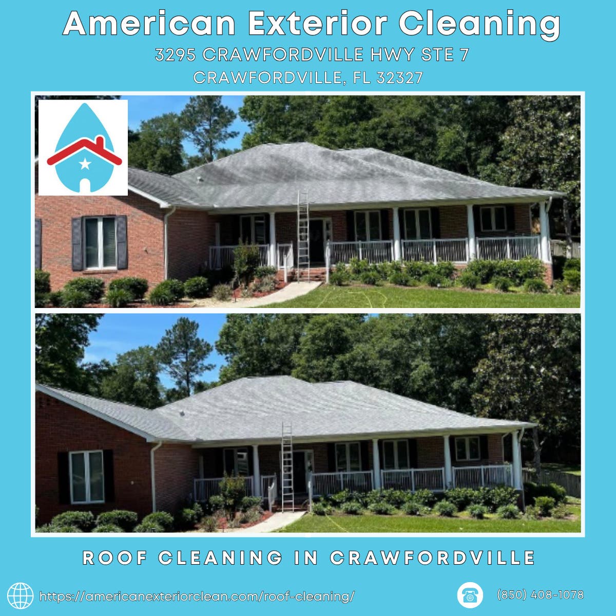 Roof Cleaning in Crawfordville - American Exterior Cleaning