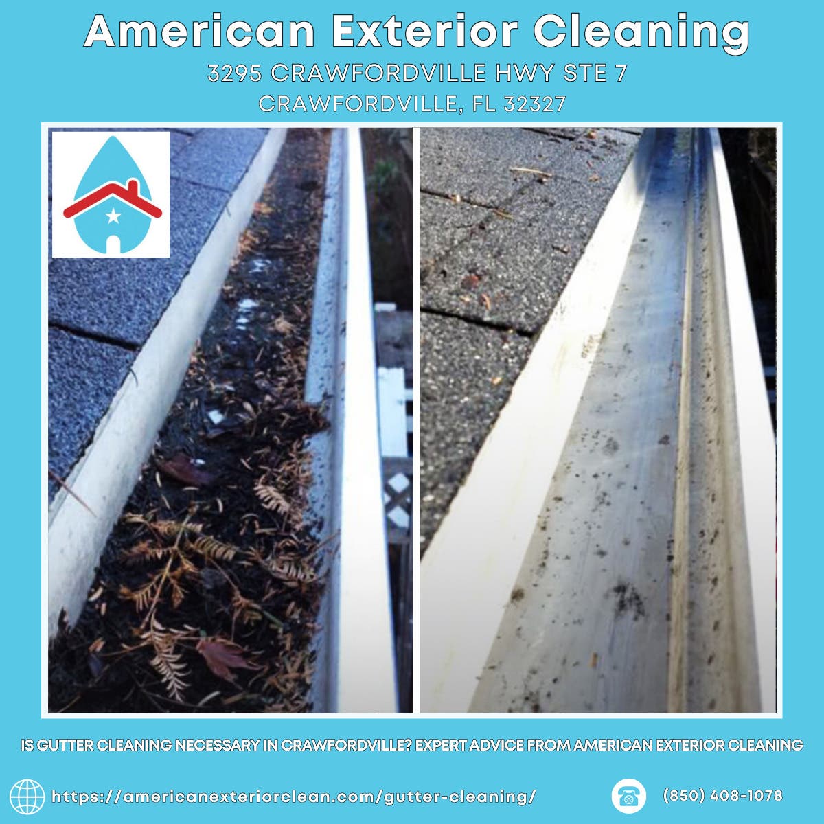Is Gutter Cleaning Necessary in Crawfordville? Expert Advice From American Exterior Cleaning