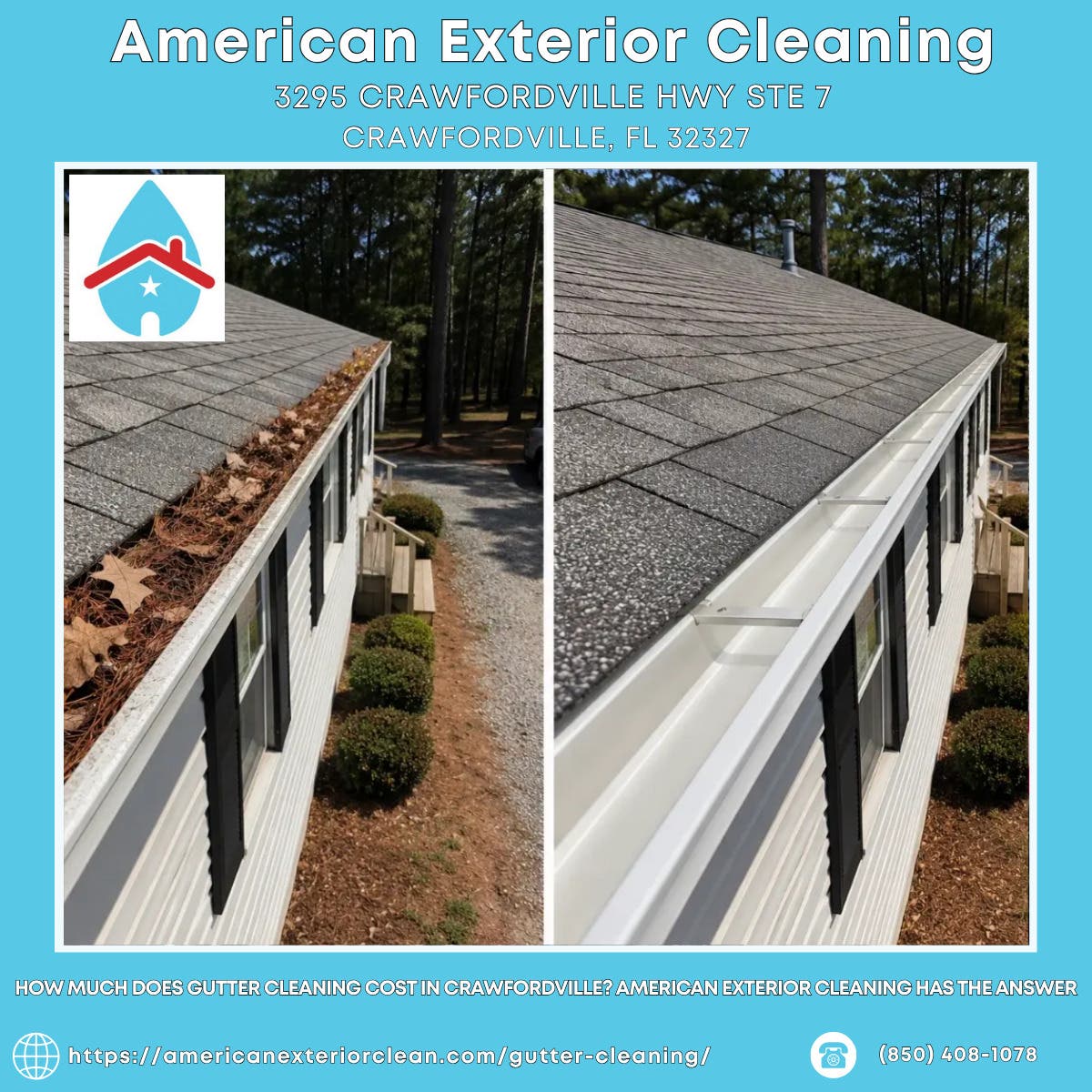 How Much Does Gutter Cleaning Cost in Crawfordville? American Exterior Cleaning Has the Answer