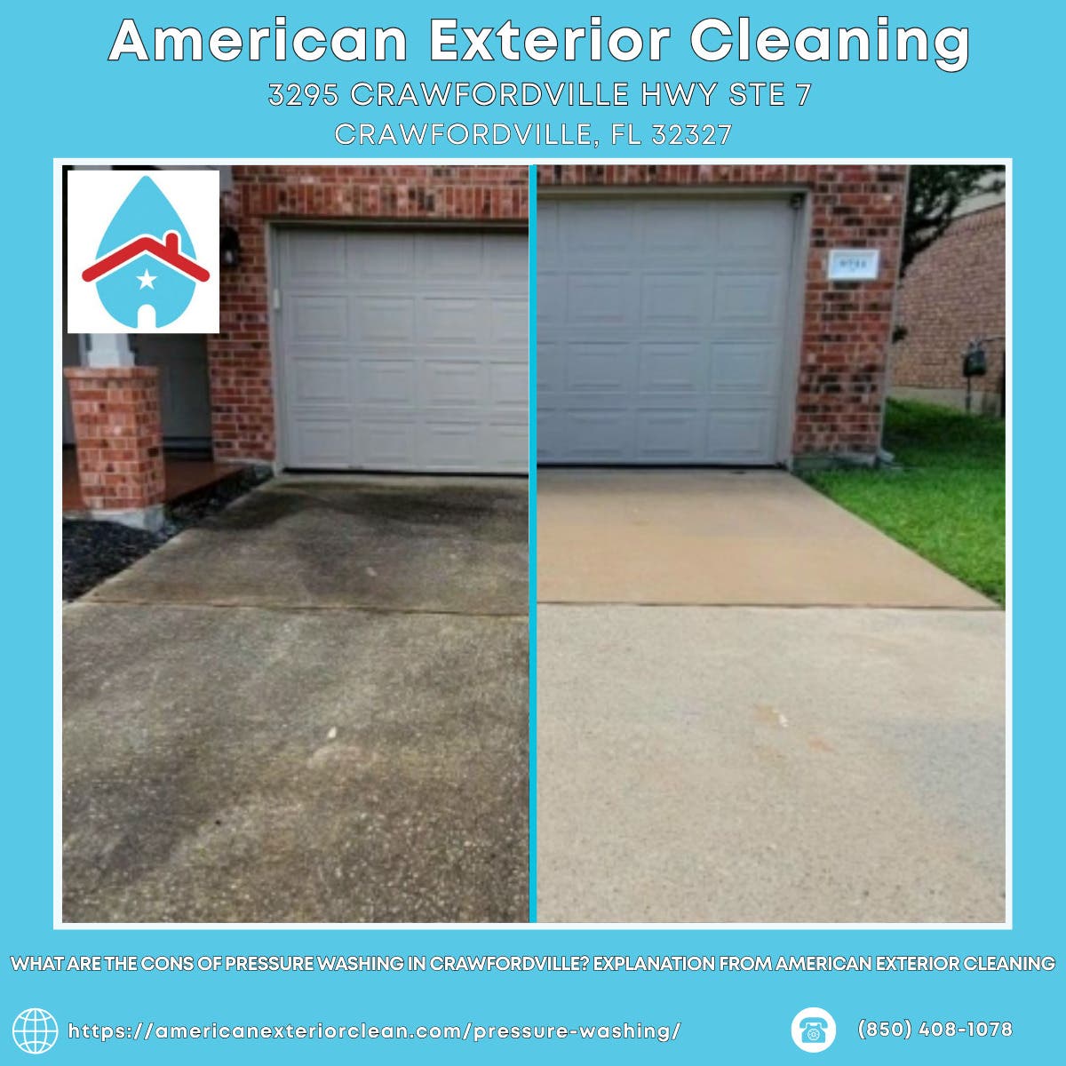 What Are the Cons of Pressure Washing in Crawfordville? Explanation From American Exterior Cleaning