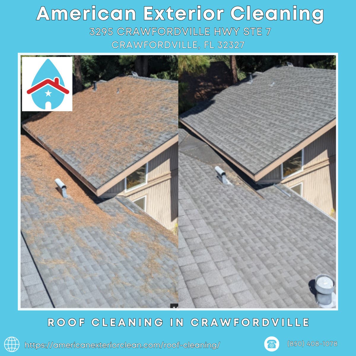 Roof Cleaning in Crawfordville - American Exterior Cleaning