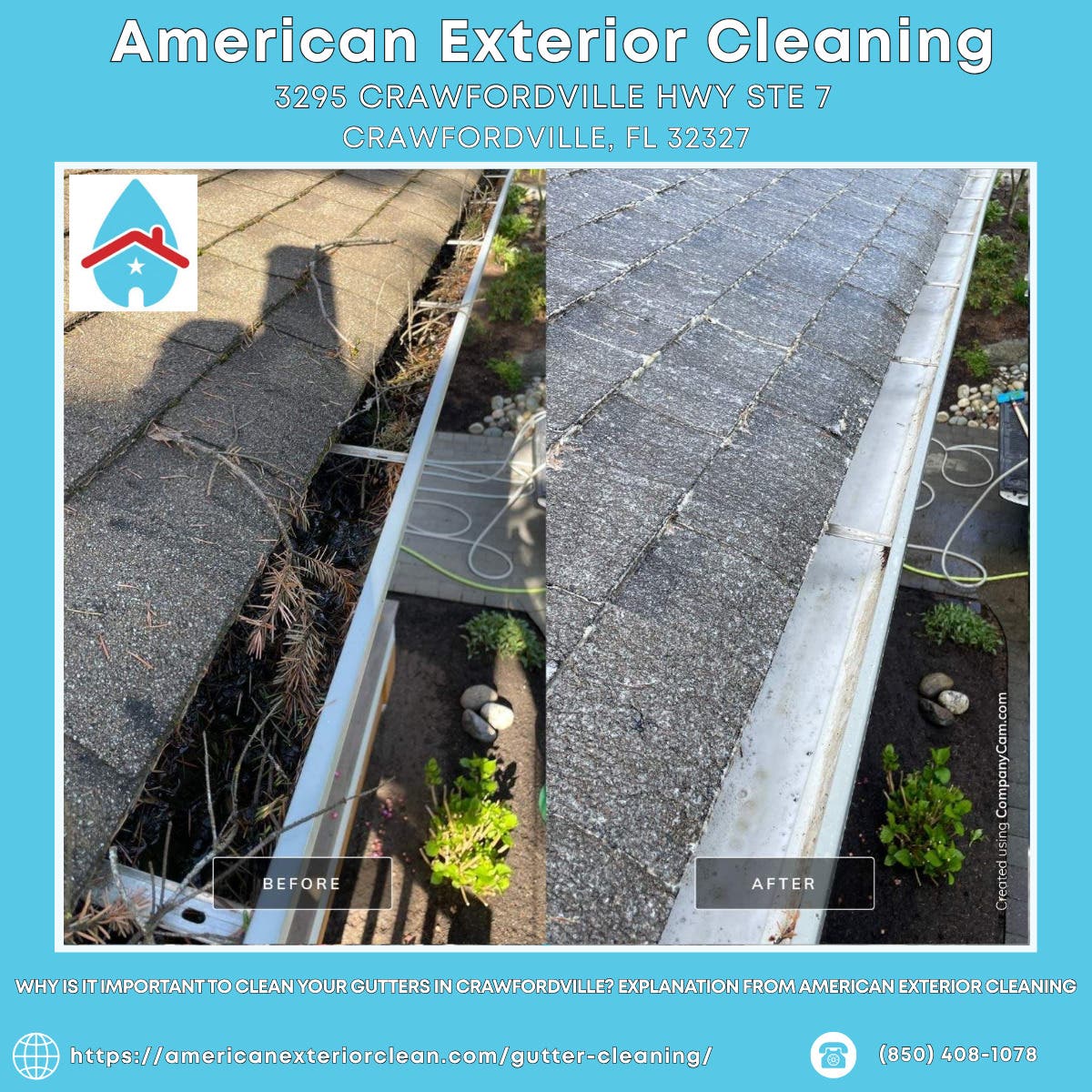 Why Is It Important to Clean Your Gutters in Crawfordville? Explanation From American Exterior Clean