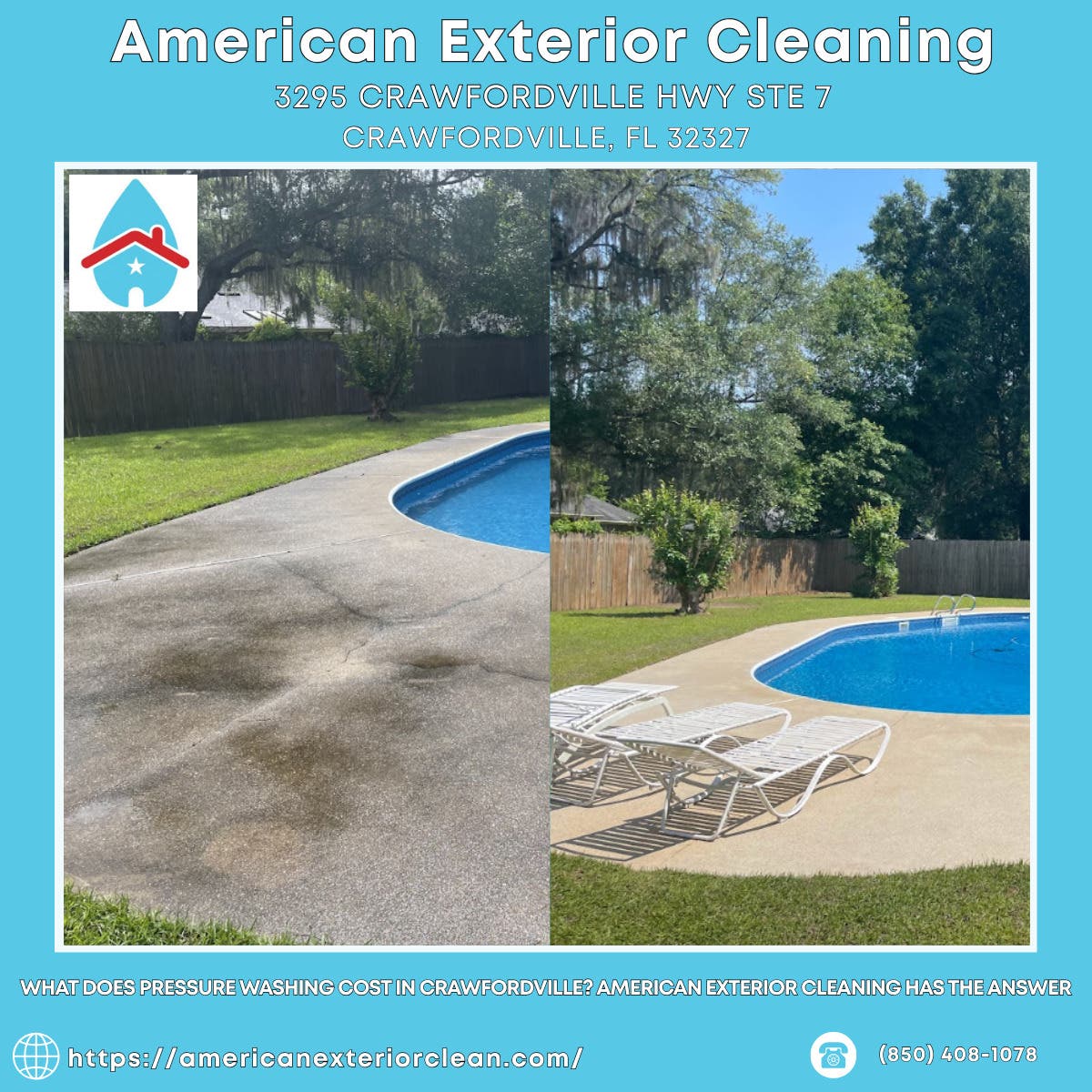 What Does Pressure Washing Cost in Crawfordville? American Exterior Cleaning Has the Answer