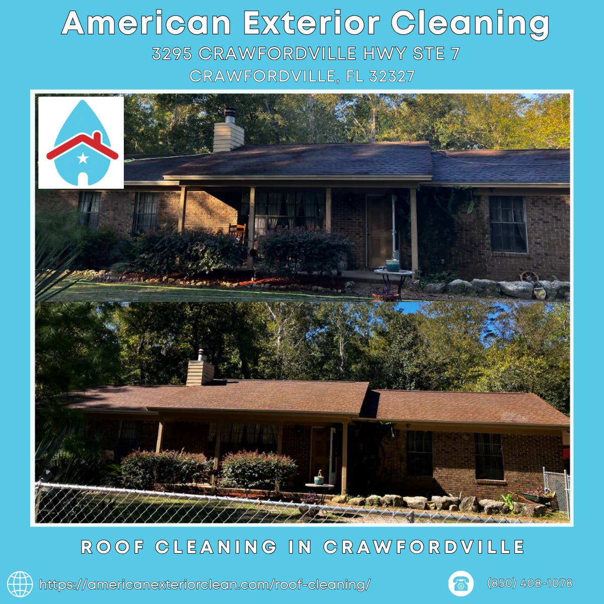 Roof Cleaning in Crawfordville - American Exterior Cleaning