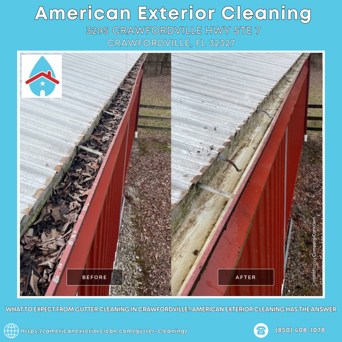 What to Expect From Gutter Cleaning in Crawfordville? American Exterior Cleaning Has the Answer