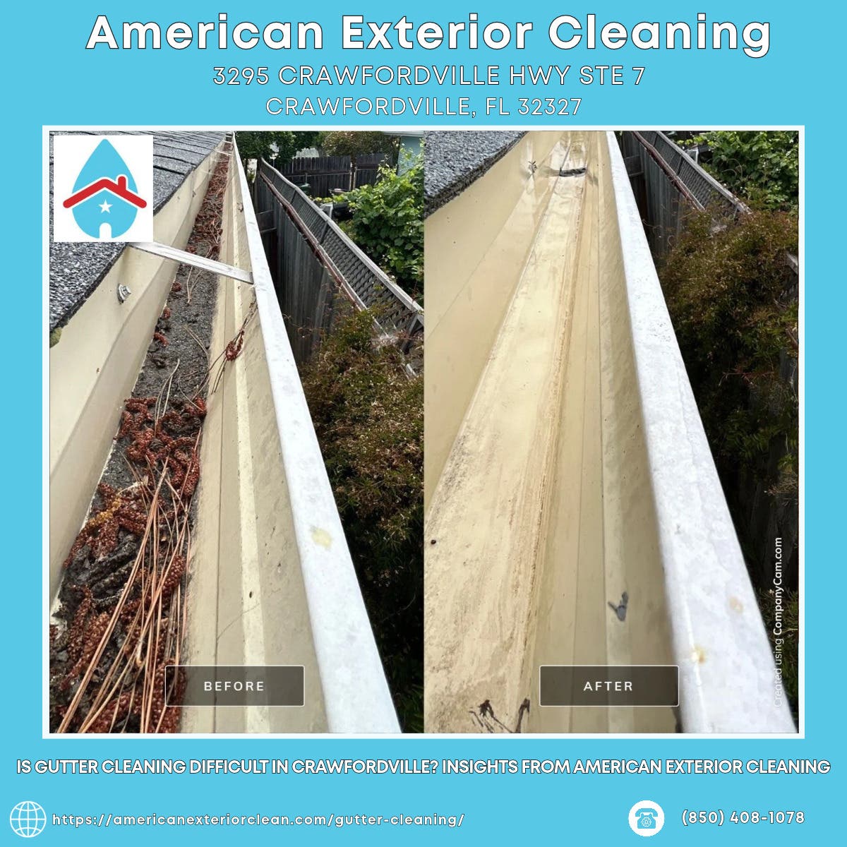 Is Gutter Cleaning Difficult in Crawfordville? Insights From American Exterior Cleaning