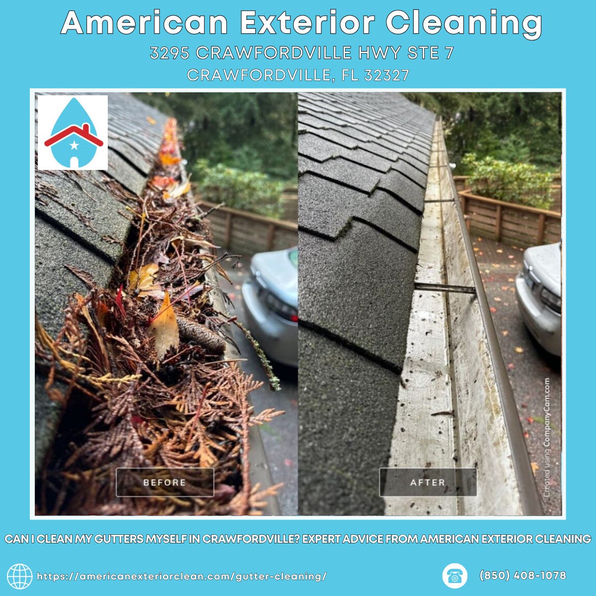 Can I Clean My Gutters Myself in Crawfordville? Expert Advice From American Exterior Cleaning