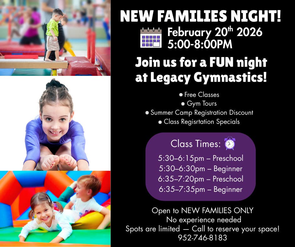 Legacy Gymnastics - New Families Night!