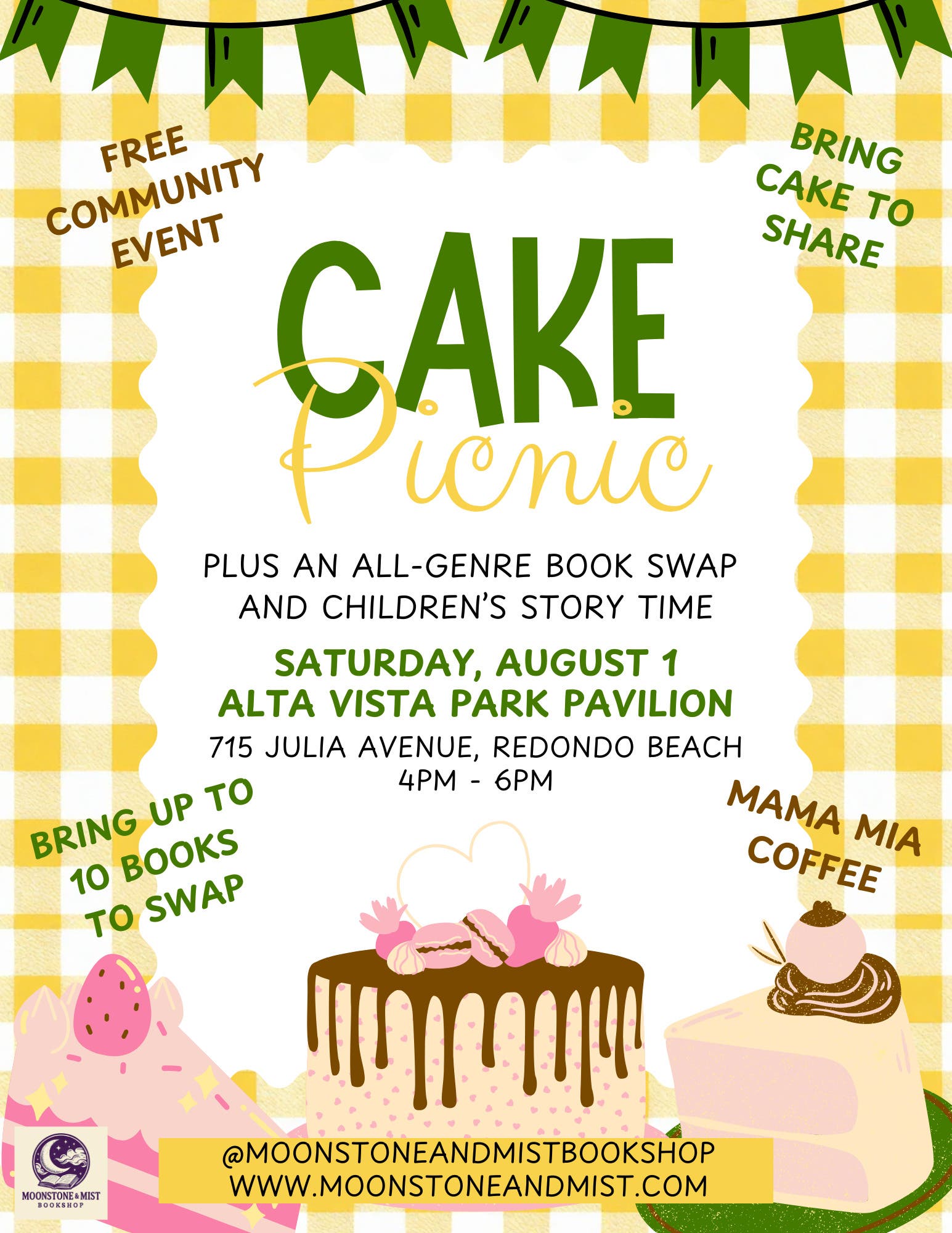 Cake Picnic, Book Swap, and Story Time