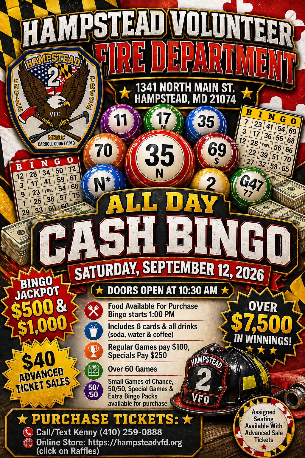 HVFC All Day Cash Bingo