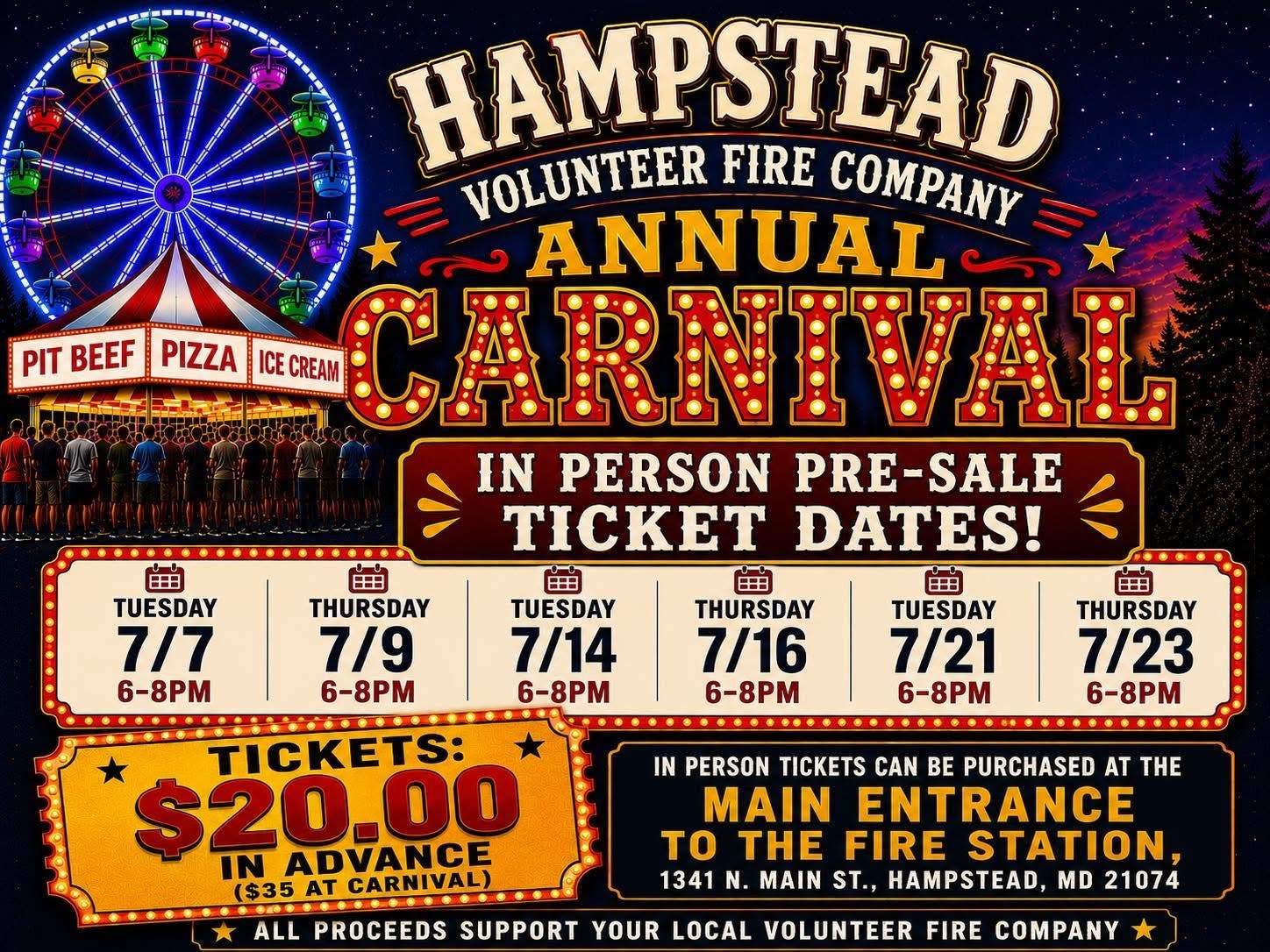 Hampstead Carnival Pre-Sale Ride Tickets