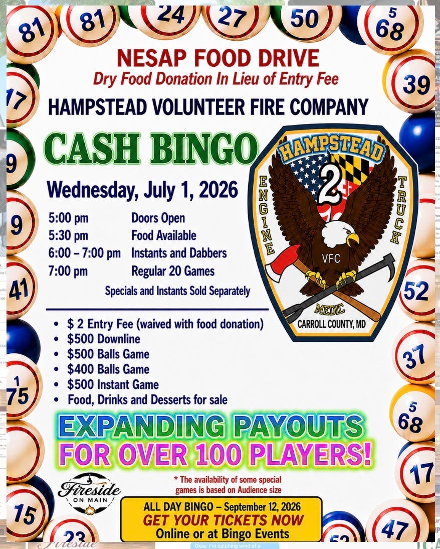 Hampstead Ca$h BINGO!!!