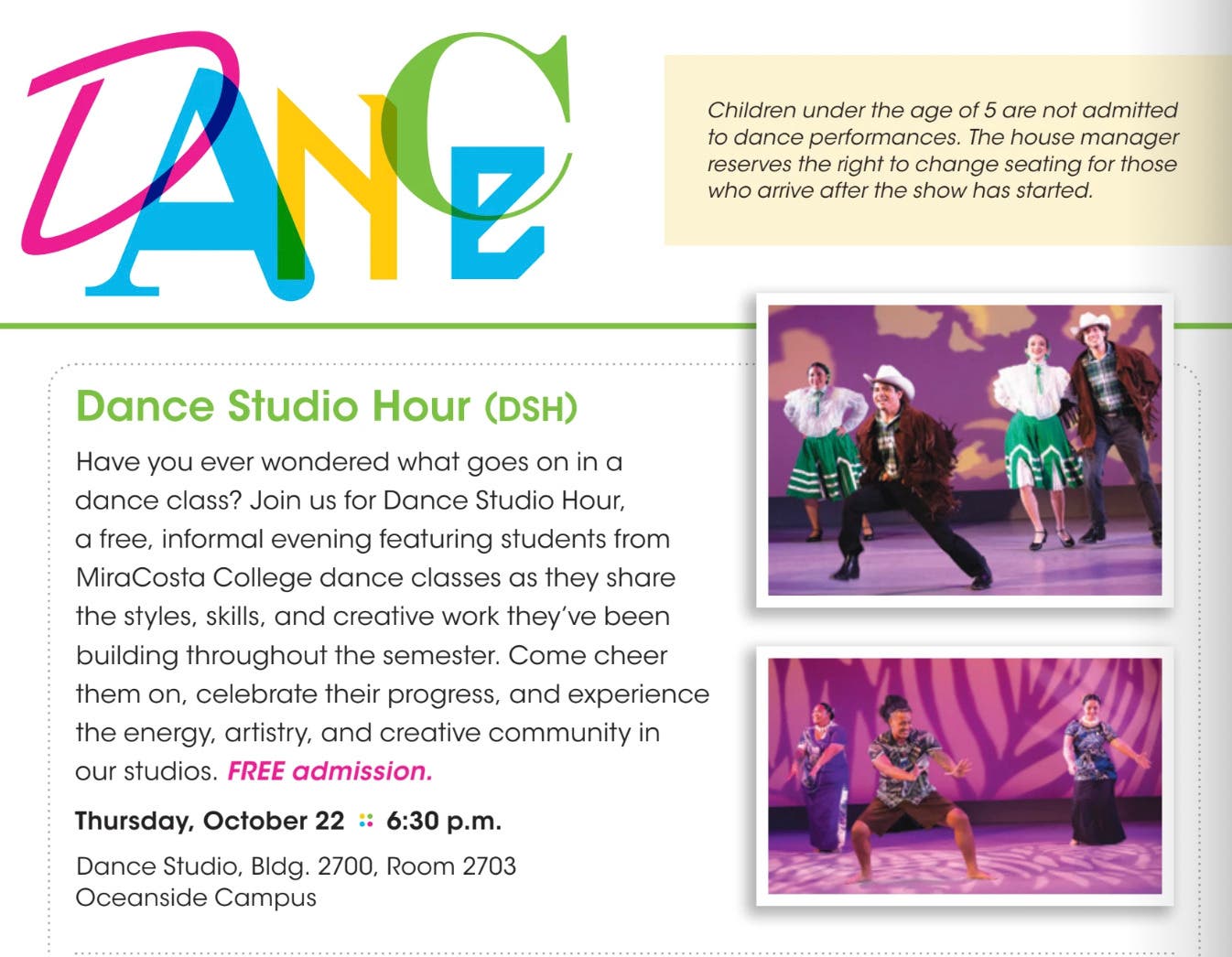 MiraCosta College Presents: Dance Studio Hour