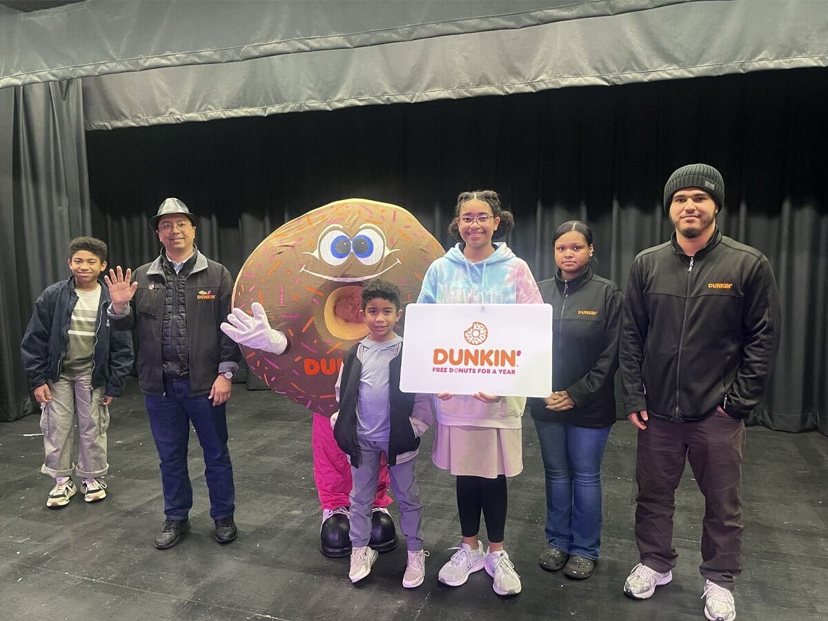 Hazel Agbro, a seventh grader at The Odyssey School, landed a year's worth of Dunkin' goodies after she wrote about her local franchise for a school assignment.