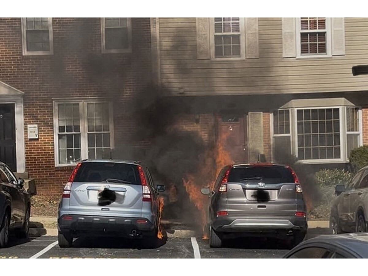 One home's siding melted off Monday due to the heat emitted from three nearby cars that caught fire in Rockville.