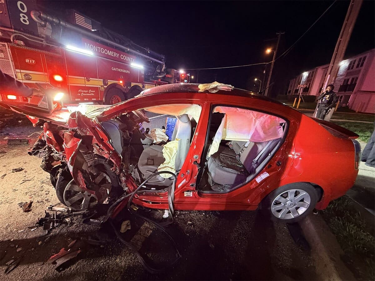 A head-on collision in Gaithersburg ended with two people hospitalized over the weekend.