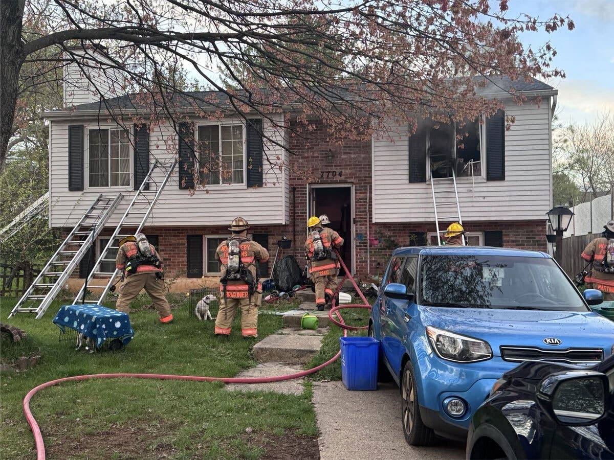 A family was displaced Sunday after a fire broke out at their Gaithersburg home.