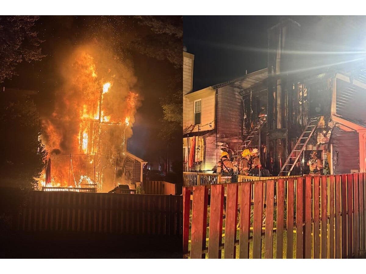 Two people were displaced over the weekend after a fire broke out at a Silver Spring townhouse.