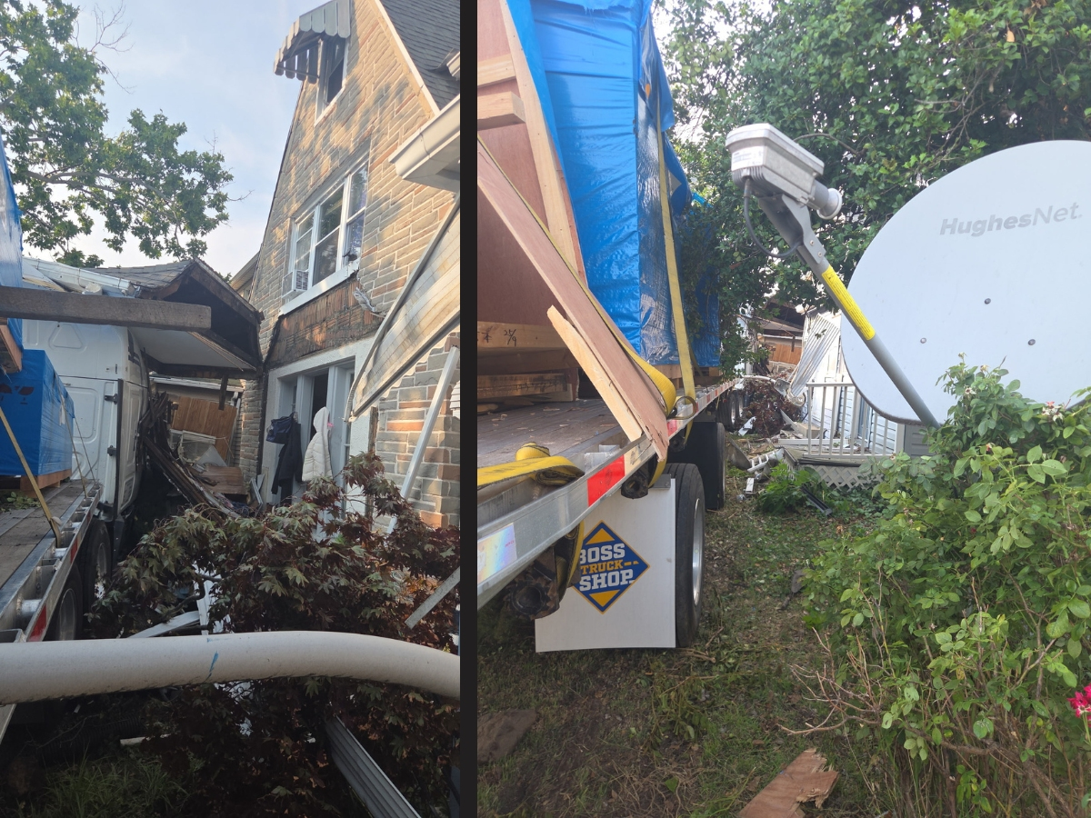 A crash ended with at least one person hospitalized in Dundalk after a tractor-trailer crash brought down a light pole and damaged multiple homes.
