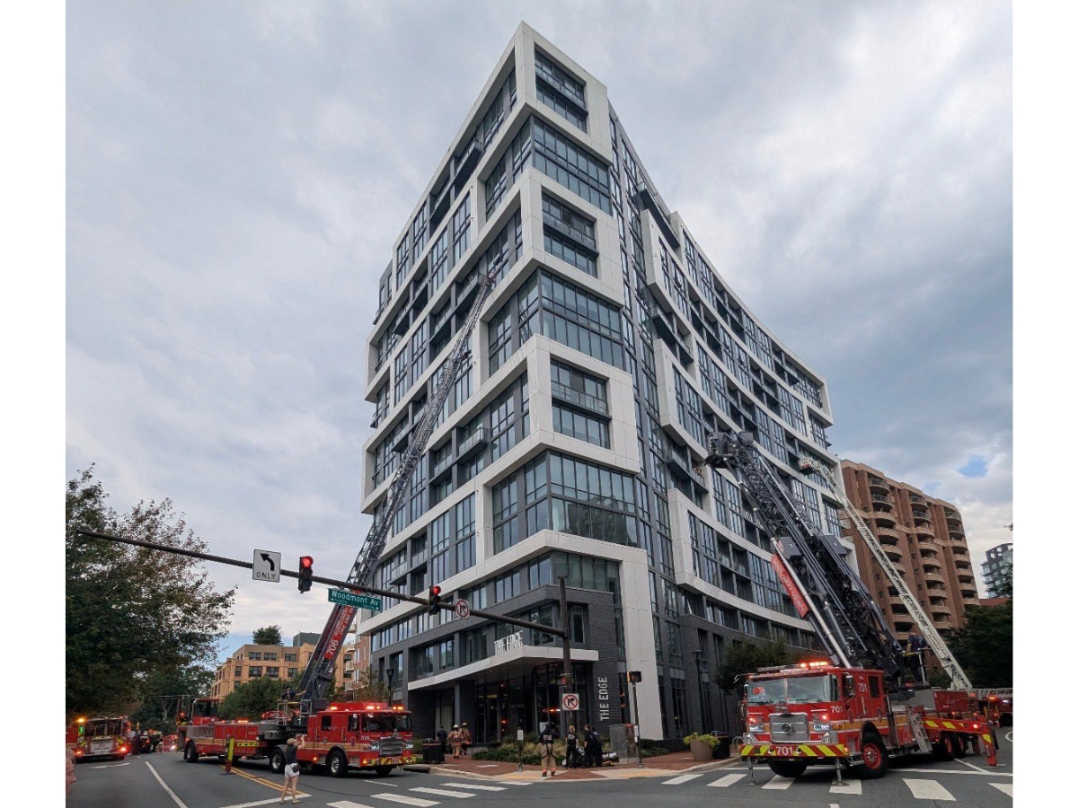 Nearly a dozen people were displaced Sunday after a bedroom fire caused damage to four apartment units in Bethesda.