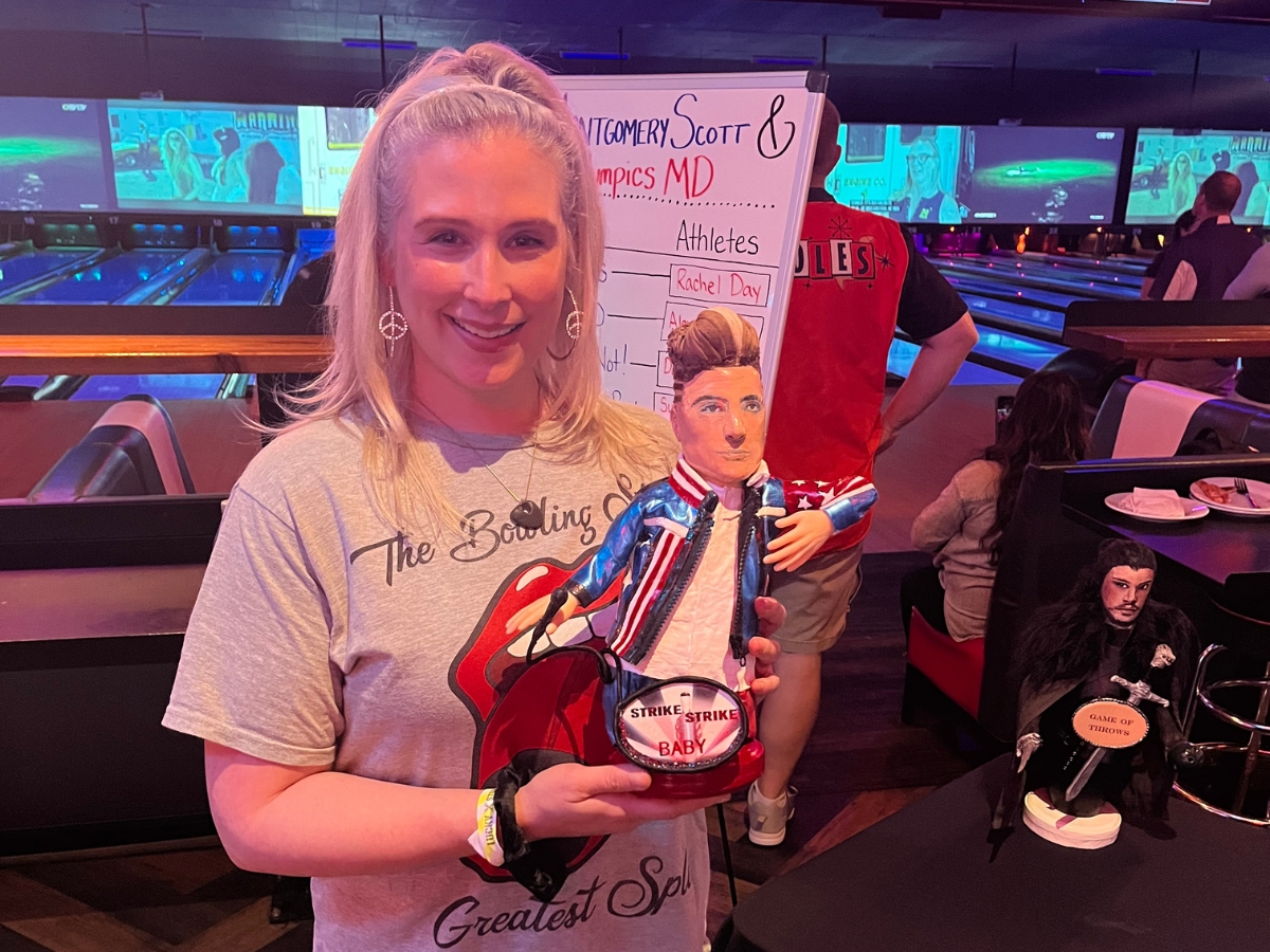For the last four years, local artist Lindsey Williams has created custom bowling pins for the annual "Pins with a Purpose" fundraiser. The latest collection followed a 1990s music theme.