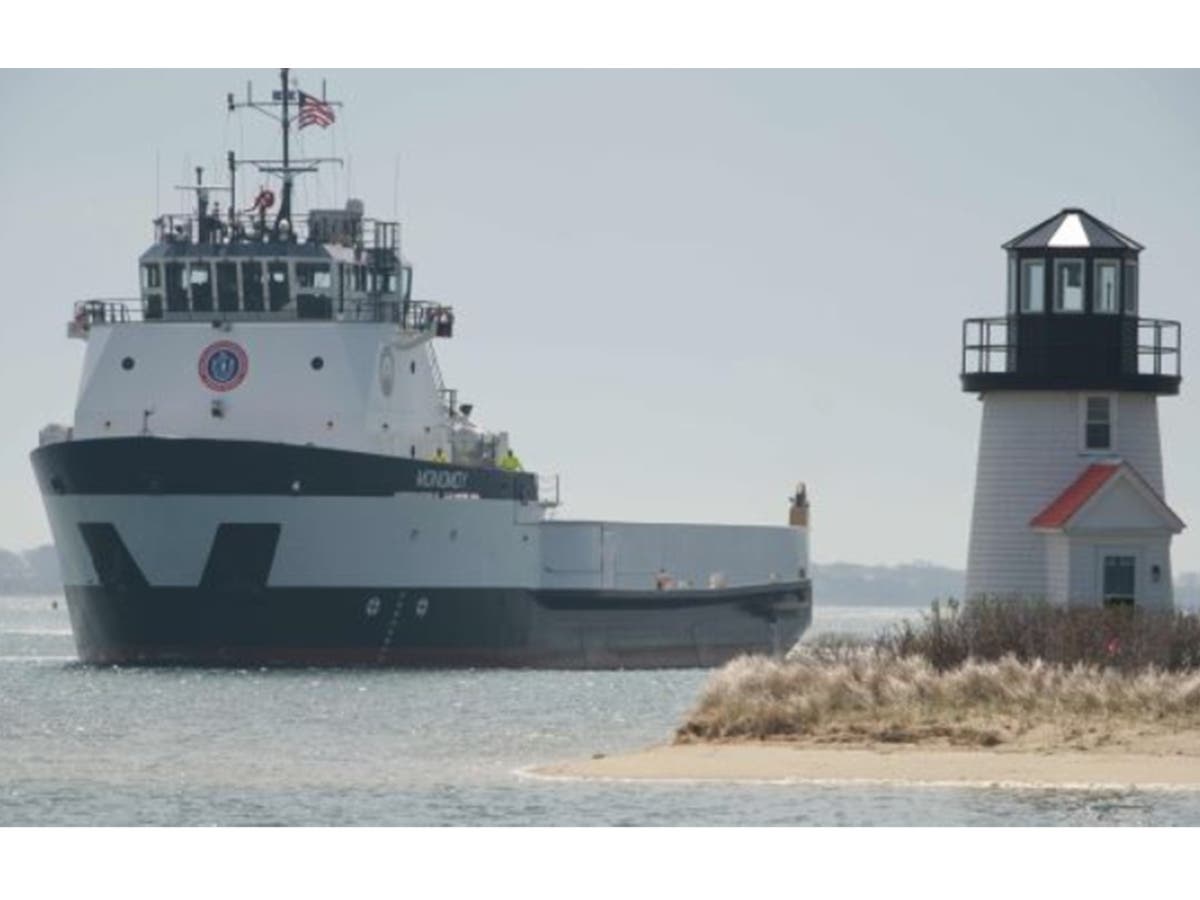 The M/V Monomoy can carry up to 50 automobiles and about 80 people.