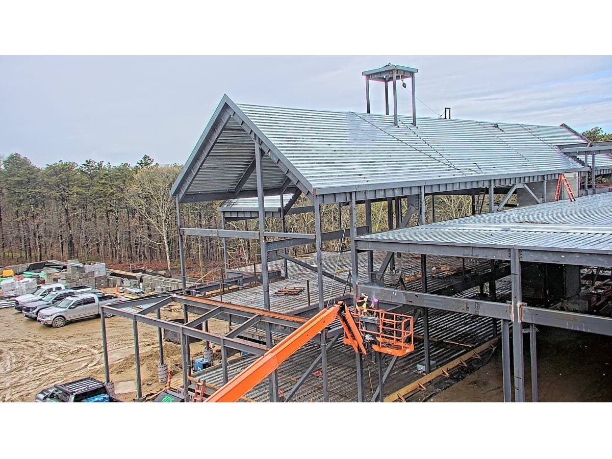 Work on the Barnstable Fire Department headquarters is nearly complete, and this April 23 photo shows how far construction has progressed.