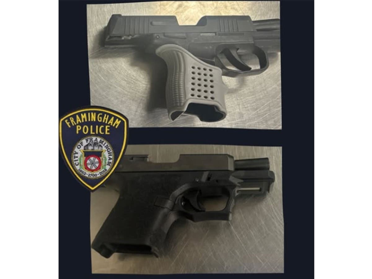 Framingham police photos show the two handguns confiscated in arrests on May 19.