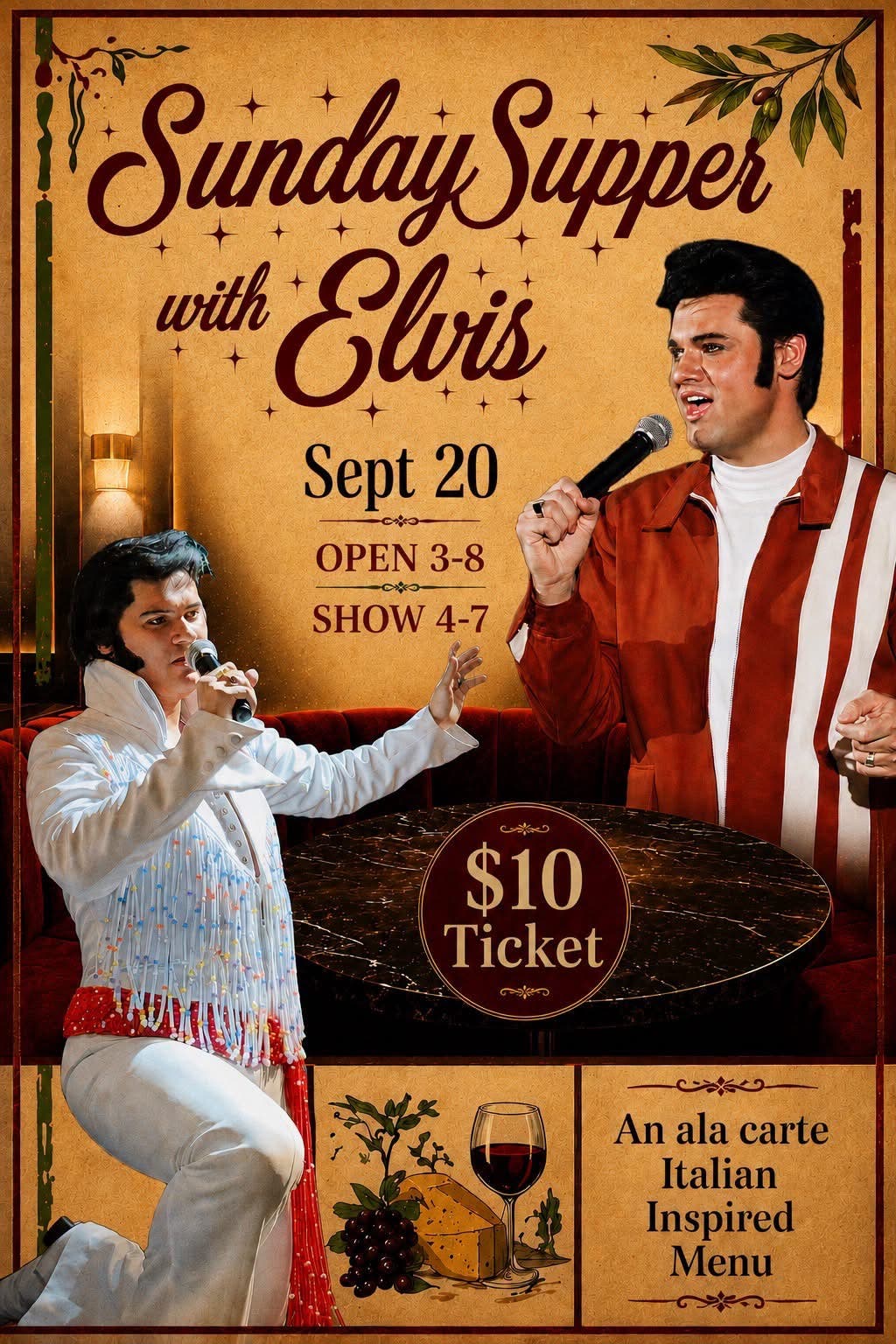 Elvis Tribute Sunday Supper at 1812 Piano Lounge