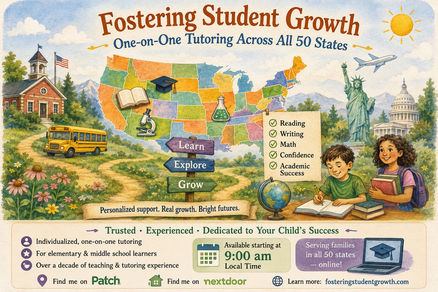 Academic Tutoring: Fostering Student Growth – Personalized Online Tutoring Across All 50 States