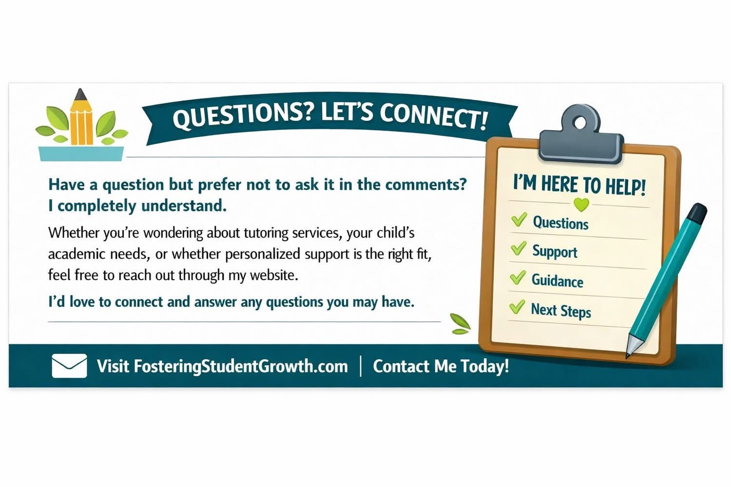 Have questions about tutoring, your child’s academic needs, or how personalized support can help?  h